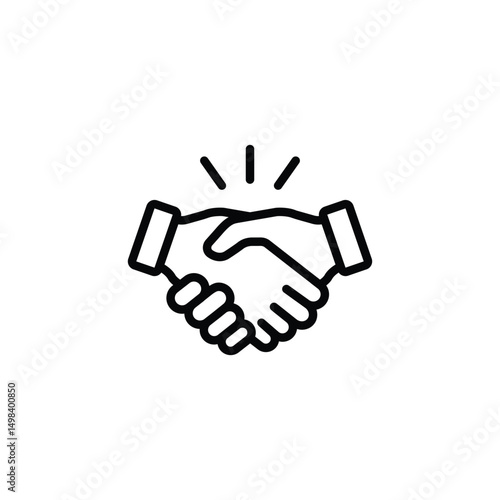 Trust icon vector. Handshake icon. Partnership and agreement symbol. 