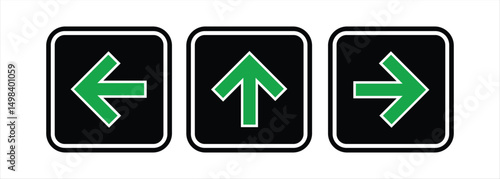 Traffic Light Direction Indicator – Safe Navigation, Road Signals, Green Arrow Guidance – High Quality Stock Vectorial Image