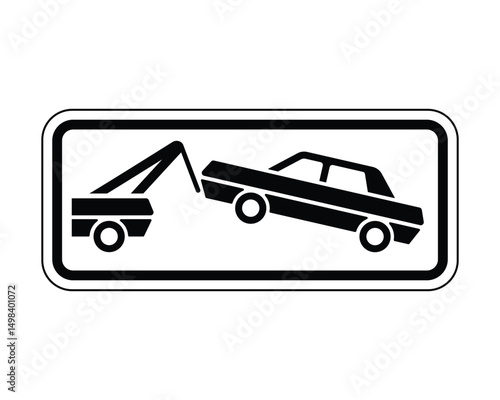 Traffic Sign – Forced Vehicle Removal Notification – High Quality Stock Vectorial Image