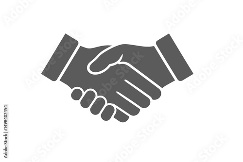 GrayScale Handshake Icon: Agreement and Partnership Symbol vector art logo 