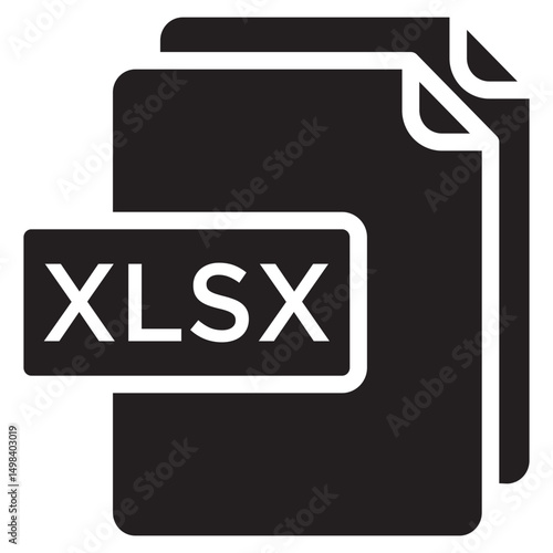 Xlsx file glyph icon