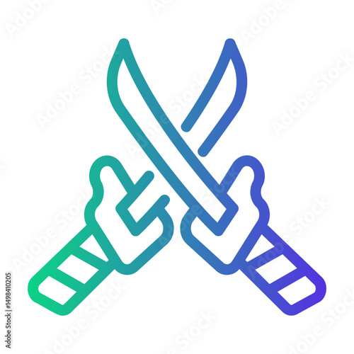 katana Line Gradient Icon