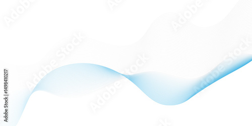 Abstract flow white and blue blend waves lines and technology background. Modern white flowing wave lines and glowing moving . Futuristic technology and sound wave lines background.	

