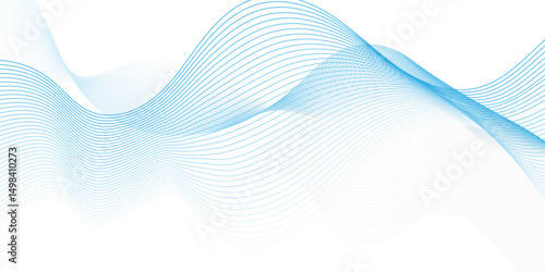 Abstract flow white and blue blend waves lines and technology background. Modern white flowing wave lines and glowing moving . Futuristic technology and sound wave lines background.	

