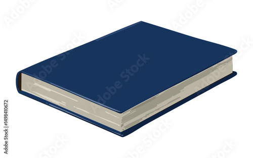 dark blue hardcover book for academic study vector illustration