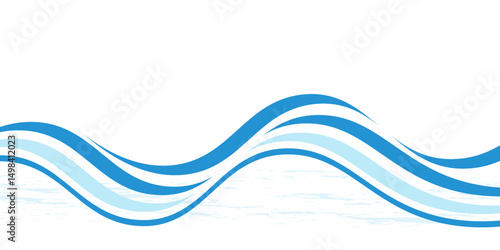 Swoosh blue wave lines over white background. Vector illustration