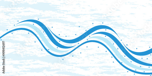 Swoosh blue wave lines over white background. Vector illustration