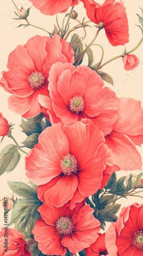 Wallpaper Mural Vintage wallpaper flower backgrounds pattern. Torontodigital.ca