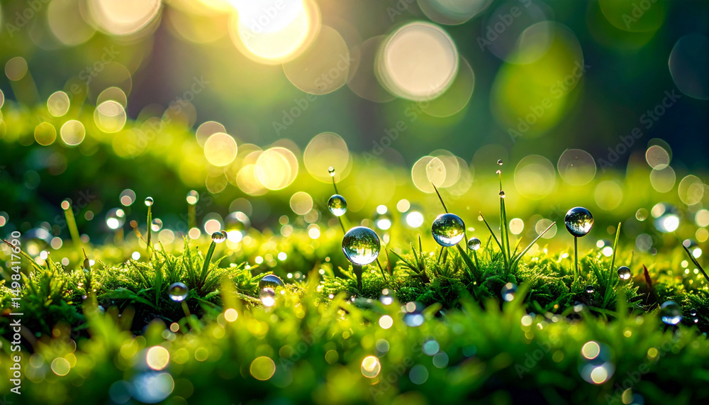 Obraz premium 苔と水滴