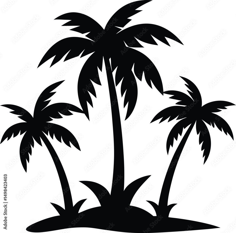 Fototapeta premium Tree Silhouettes Collection, Vector Set of Forest and Seasonal Trees, Nature, Pine, and Bare Tree Designs, tree silhouettes, vector