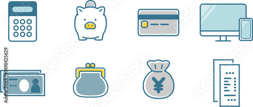 お金に関わるアイコンセット①