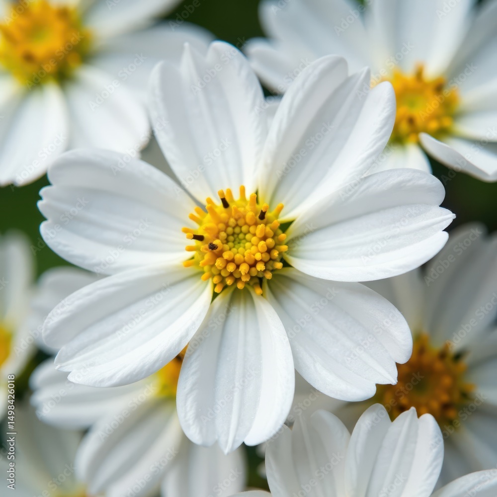 Fototapeta premium Individual white petals of gypsophila revealed in macro photography, macro, gypsophila, flower