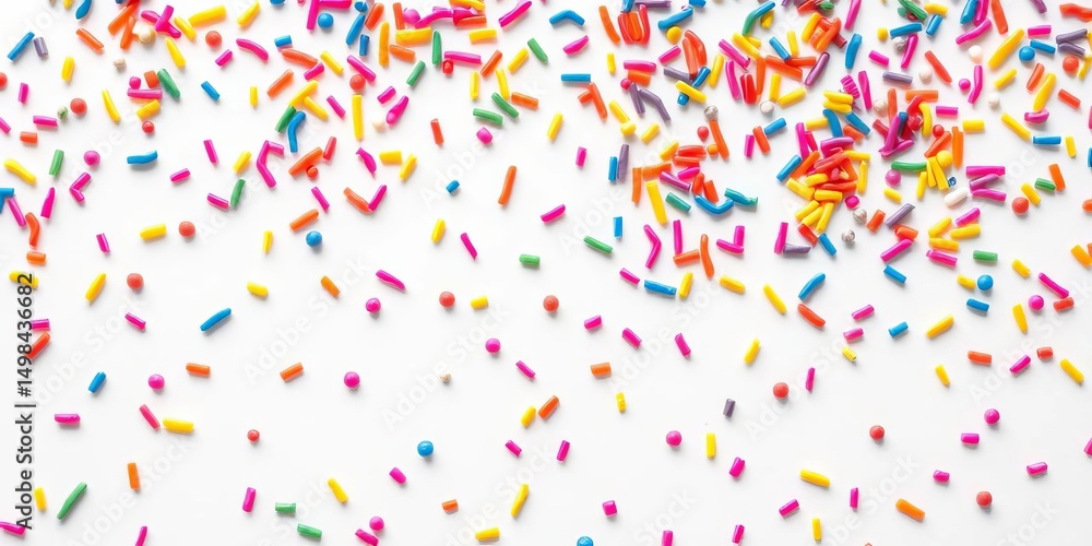 Delightful seamless polka dot pattern featuring vibrant confetti sprinkles on a white background Plenty of empty space for design use, element, wallpaper Delightful seamless polka dot pattern featuring vibrant confetti sprinkles on a white background Plenty of empty space for design use, element, wallpaper