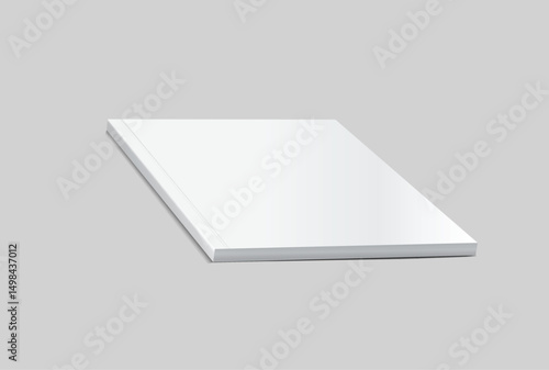 Vector realistic 3d magazine mockup with white blank cover isolated on background. For the business presentation magazine, notebook, booklet, brochure, catalogue or a publisher advertising corporate
