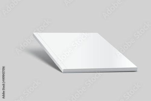 Vector realistic 3d magazine mockup with white blank cover isolated on background. For the business presentation magazine, notebook, booklet, brochure, catalogue or a publisher advertising corporate
