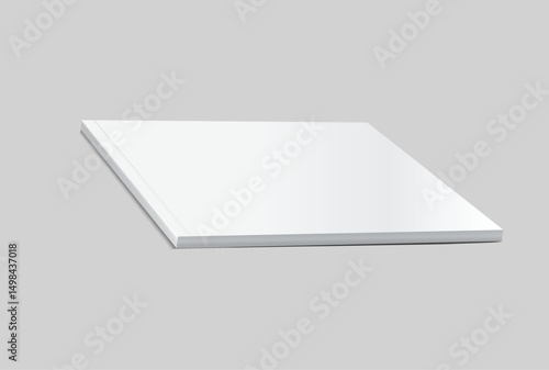 Vector realistic 3d landscape magazine mockup with white blank covers template on background. For the business presentation magazine, notebook, booklet, brochure, catalogue or a publisher advertising
