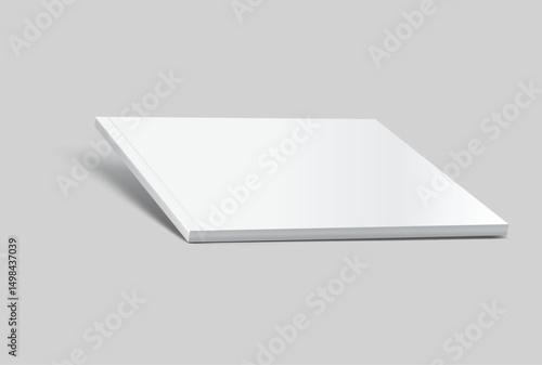 Vector realistic 3d landscape magazine mockup with white blank covers template on background. For the business presentation magazine, notebook, booklet, brochure, catalogue or a publisher advertising
