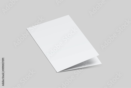 A4 Bifold Blank Mockup, Open Leaflet template .Blank paper cover for  pamphlet, catalog, flyer, notecards, note paper, greeting card, wedding invitation, gift card, postcard, flier, brochure or letter