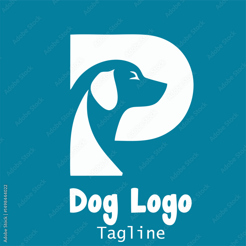 Obraz premium Vector Silhouette of Dog Logo on White Background