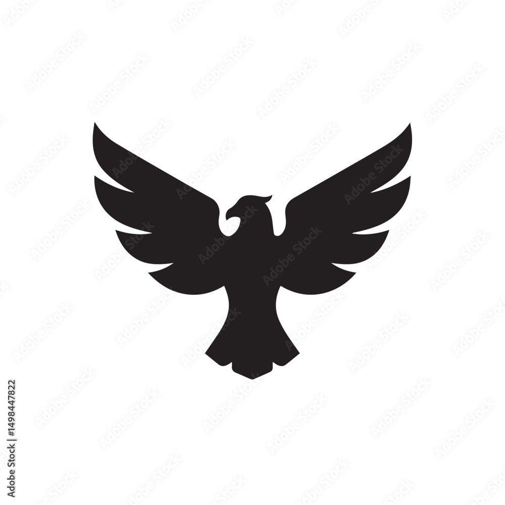 Obraz premium eagle logo vector Bold and clean eagle logo vector, with sharp lines and a strong silhouette 