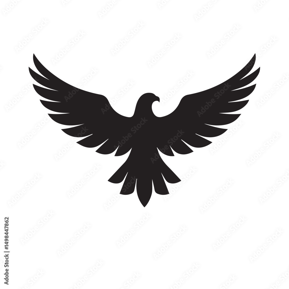 Naklejka premium eagle logo vector Bold and clean eagle logo vector, with sharp lines and a strong silhouette