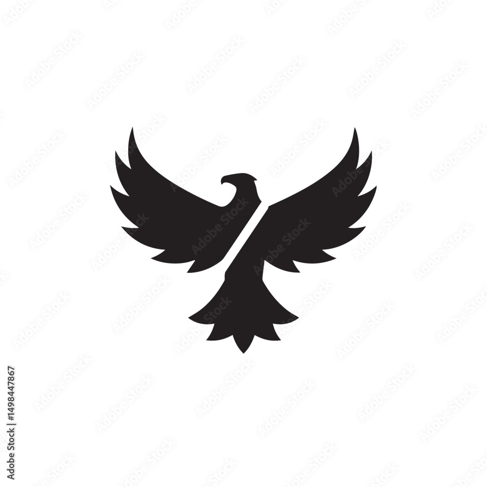 Obraz premium eagle logo vector Bold and clean eagle logo vector, with sharp lines and a strong silhouette