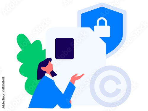 Protect intellectual property flat vector concept operation hand drawn illustration
