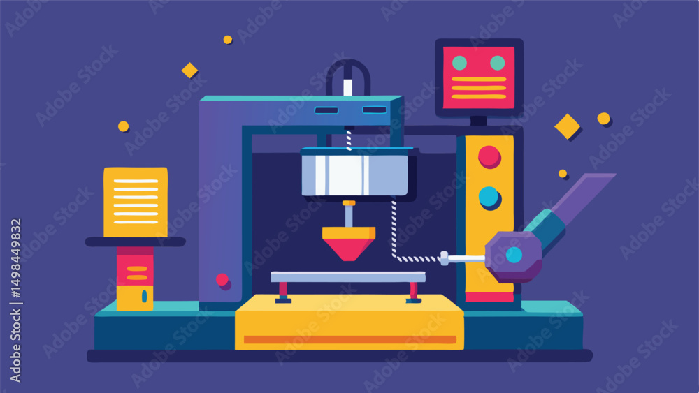 3D Printer Flat Vector Design. 3D Printer Flat Vector Design.