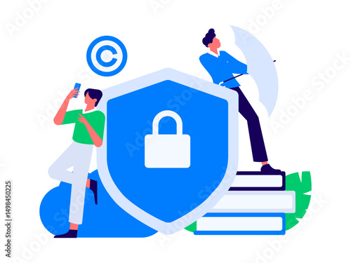 Protect intellectual property flat vector concept operation hand drawn illustration
