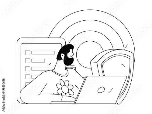 Protect intellectual property flat vector concept operation hand drawn illustration
