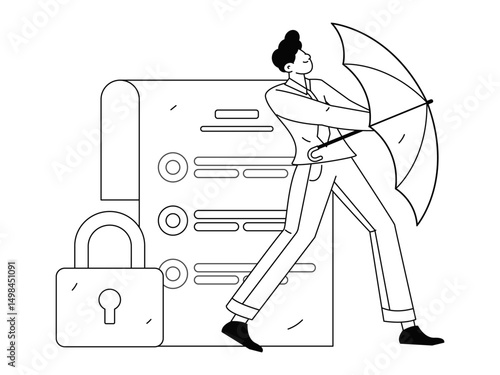 Protect intellectual property flat vector concept operation hand drawn illustration
