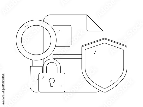 Protect intellectual property flat vector concept operation hand drawn illustration
