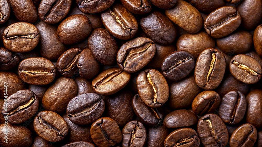 Aromatic Roasted Coffee Beans Close-up Aromatic Roasted Coffee Beans Close-up