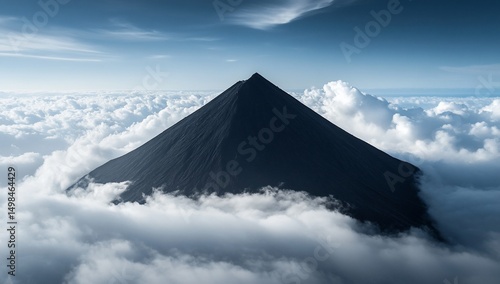 Volcanic Peak Above Cloudscape.