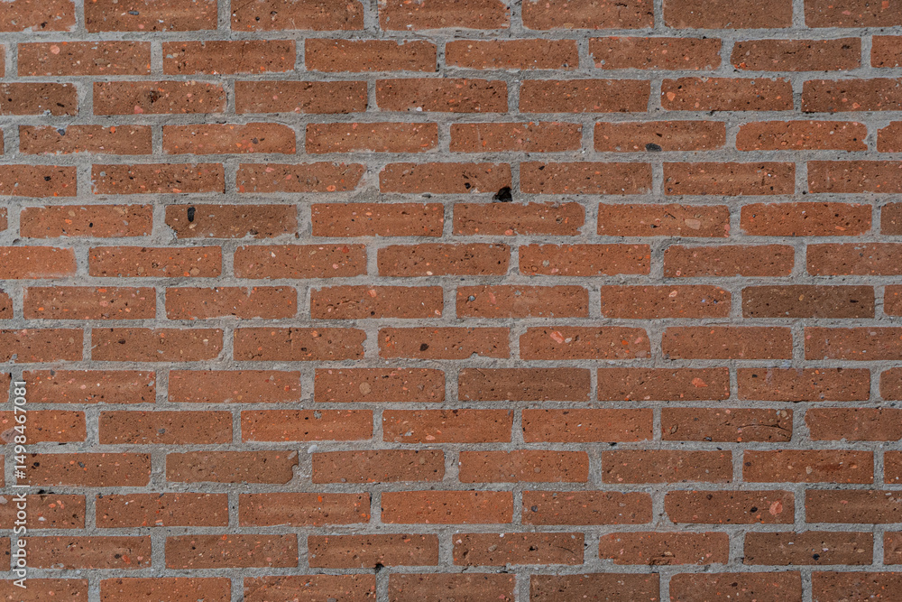 Obraz premium Muro de ladrillo rojo con patrón horizontal y textura rústica