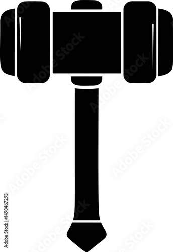 Silhouette of a judge's gavel symbolizing justice and law in vector art. Vector illustration