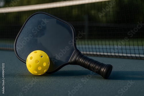 yellow pickleball and paddle