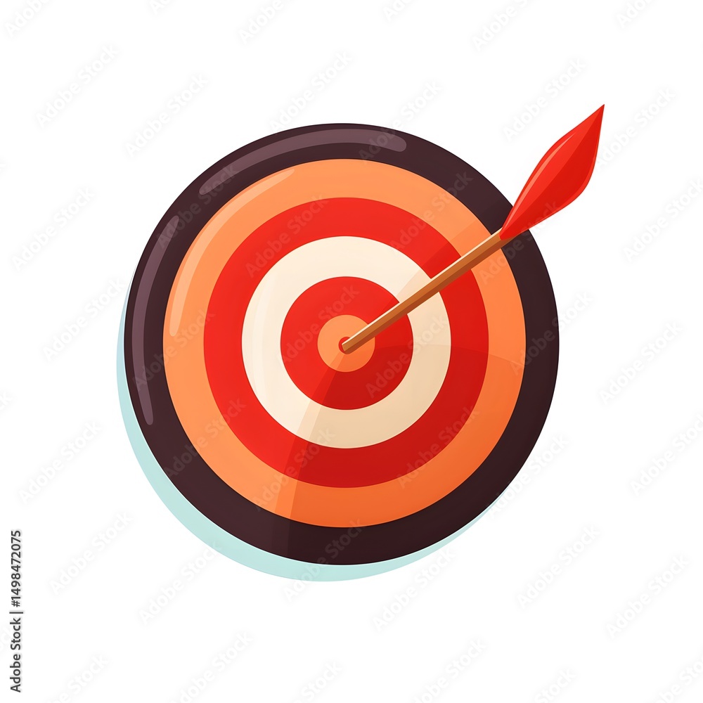 Cartoon Arrow Exactly on Target Vector Graphic Illustration Cartoon Arrow Exactly on Target Vector Graphic Illustration