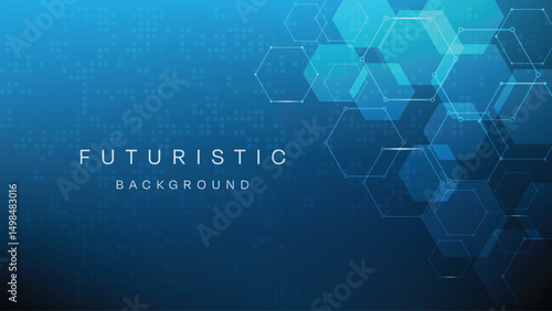 Blue Futuristic Abstract technology background Hi-tech system concept vector illustration