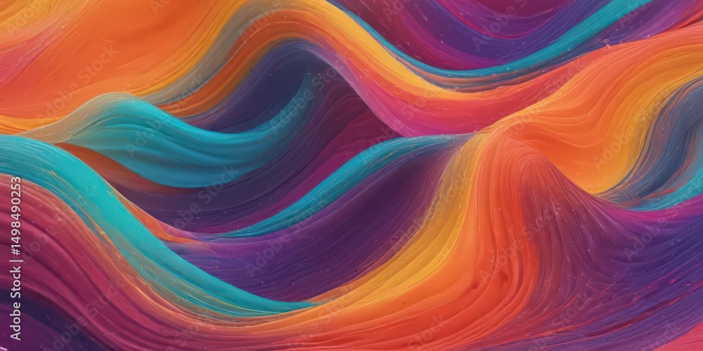 Abstract colorful wave pattern; fluid lines, bright curves, vibrant hues, seamless design, psychedelic, beauty Abstract colorful wave pattern; fluid lines, bright curves, vibrant hues, seamless design, psychedelic, beauty