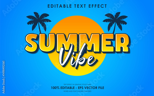 Editable summer vibe text effect