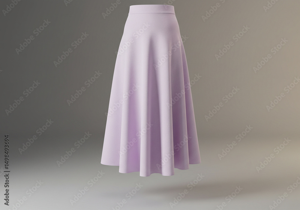 Flowing Midi Skirt in Light Purple Elegant Apparel Display Flowing Midi Skirt in Light Purple Elegant Apparel Display