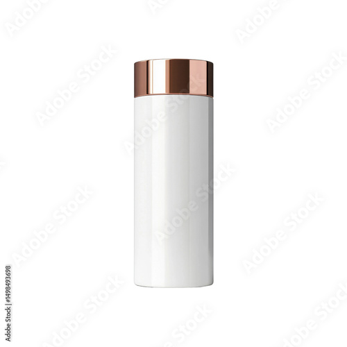 White Cosmetic Jar with Rose Gold Lid - Mockup Template