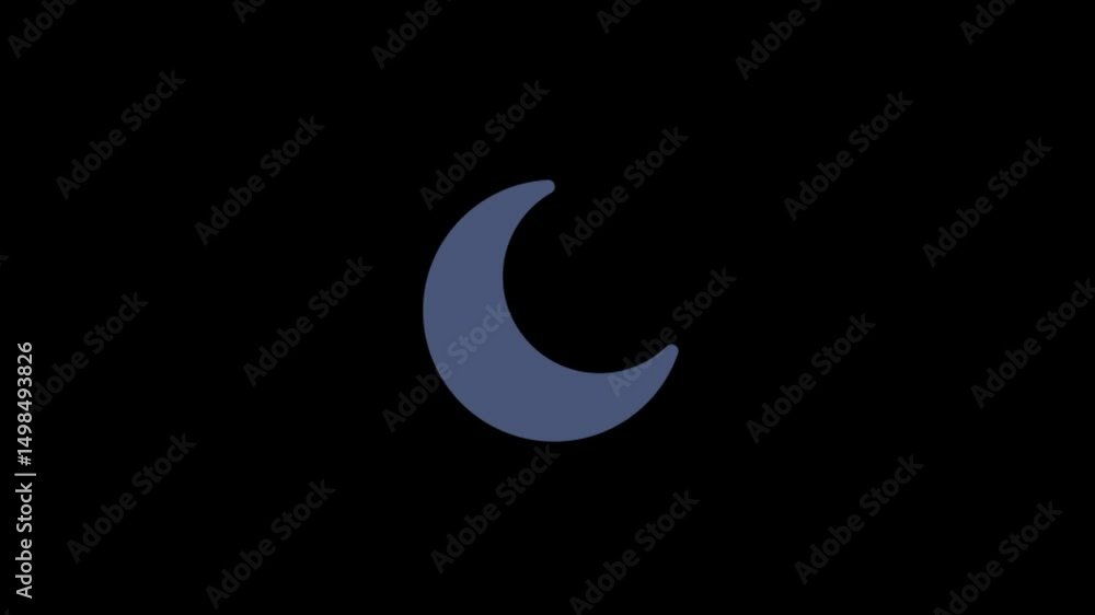 Tranquil Night Sky with Waxing Crescent Moon Symbol Tranquil Night Sky with Waxing Crescent Moon Symbol