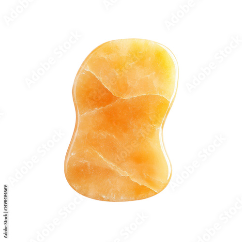 Polished Orange Calcite Gua Sha Stone for Facial Massage