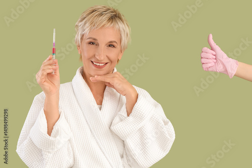 Mature woman with injection...