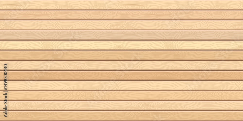 Wood plank wall, horizontal slats, wood texture seamless pattern, vector design