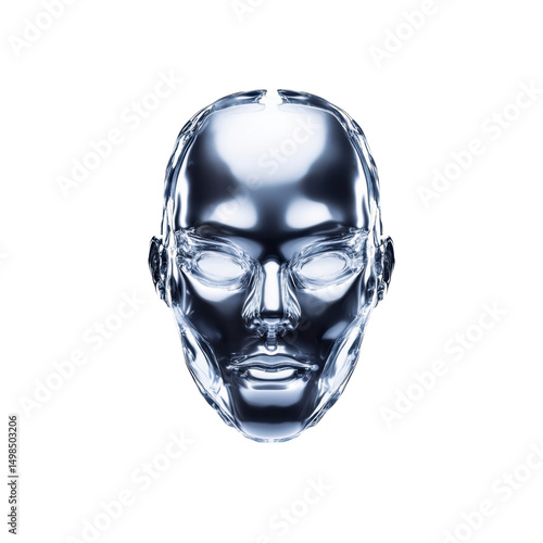 Crystalline Humanoid Head Futuristic AI Concept