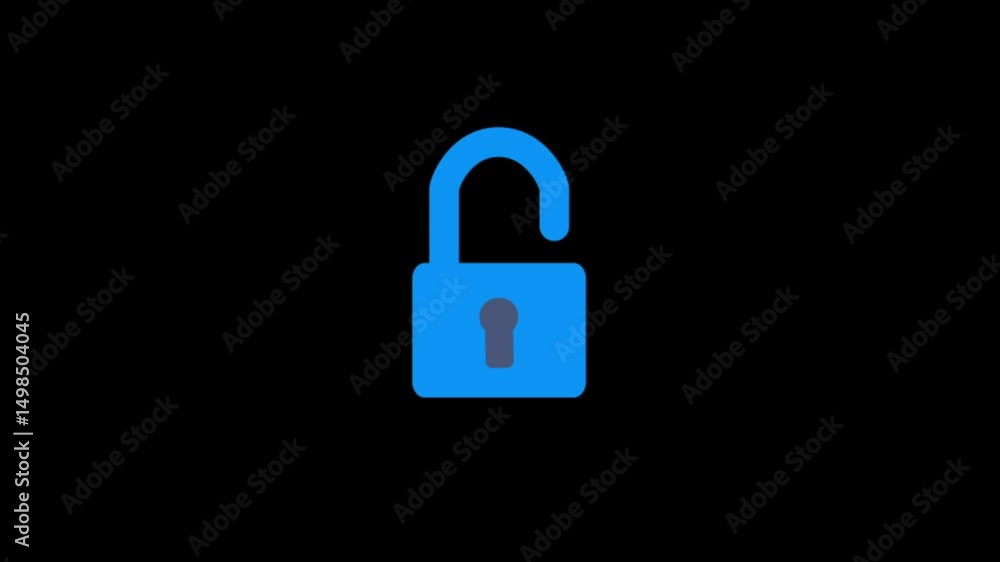 Illustration of a Blue Unlocked Padlock on Black Background Symbolizing Security and Freedom Illustration of a Blue Unlocked Padlock on Black Background Symbolizing Security and Freedom