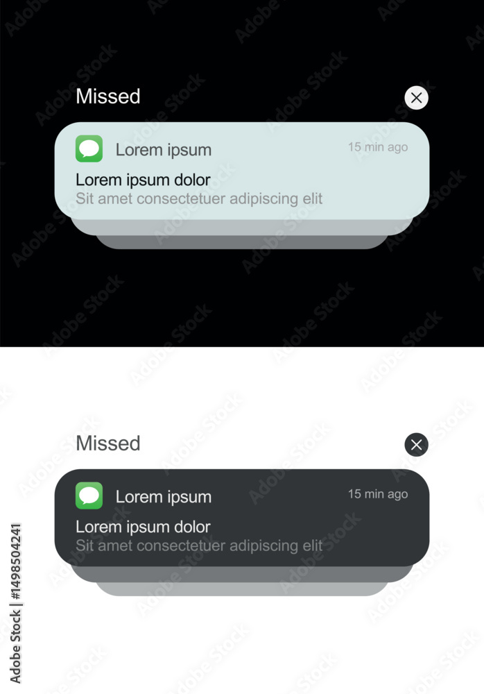 Push notifications icons wite ligth and dark mode